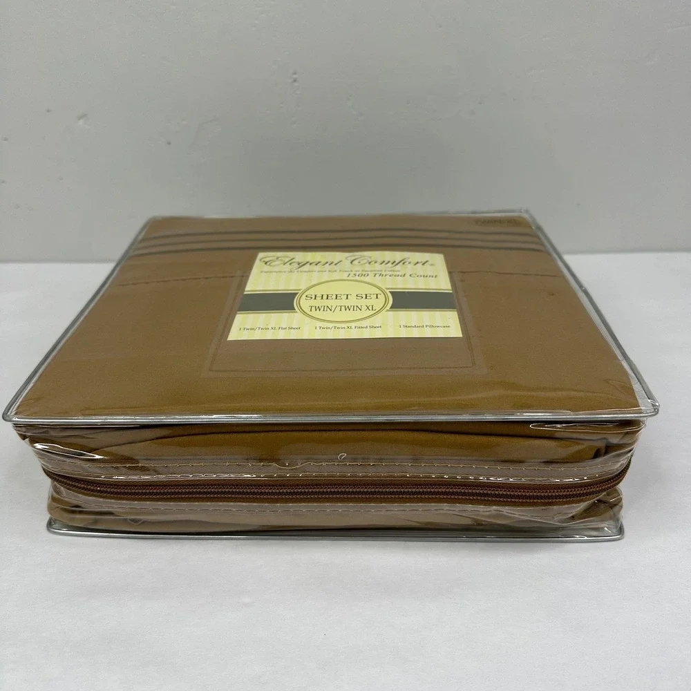 Elegant Comfort 1500 Thread Count Twin Twin XL Sheet Set 3pc Camel Brown New